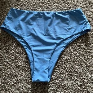 Never worn - light blue bikini bottom - size XL - high waisted